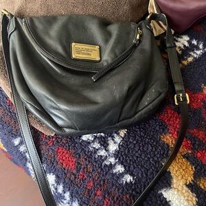 Marc Jacobs Black Leather Bag with Logo Lining